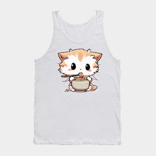 Cat Eating Ramen Tank Top